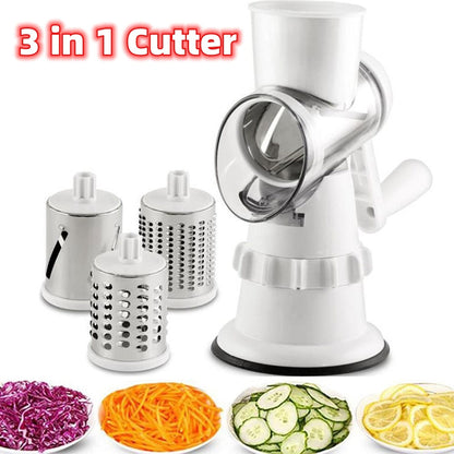 3-in-1 Manual Vegetable Slicer & Grater – Multi-Function Kitchen Tool